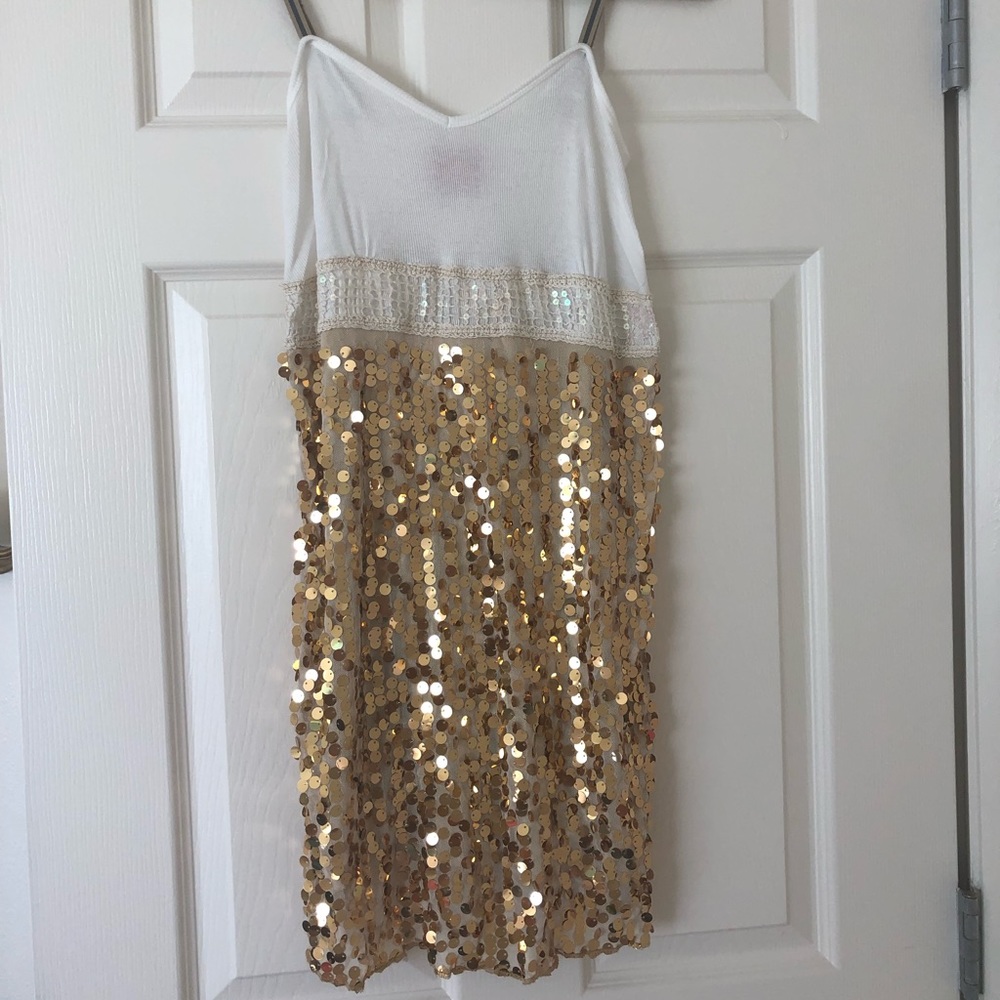 Free People Gold Sequin Dress 💋